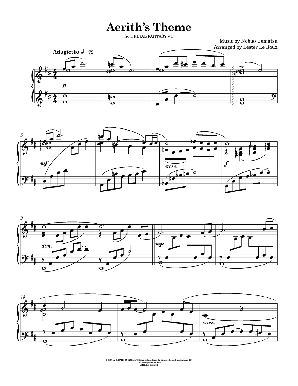 Aerith's Theme from Final Fantasy VII