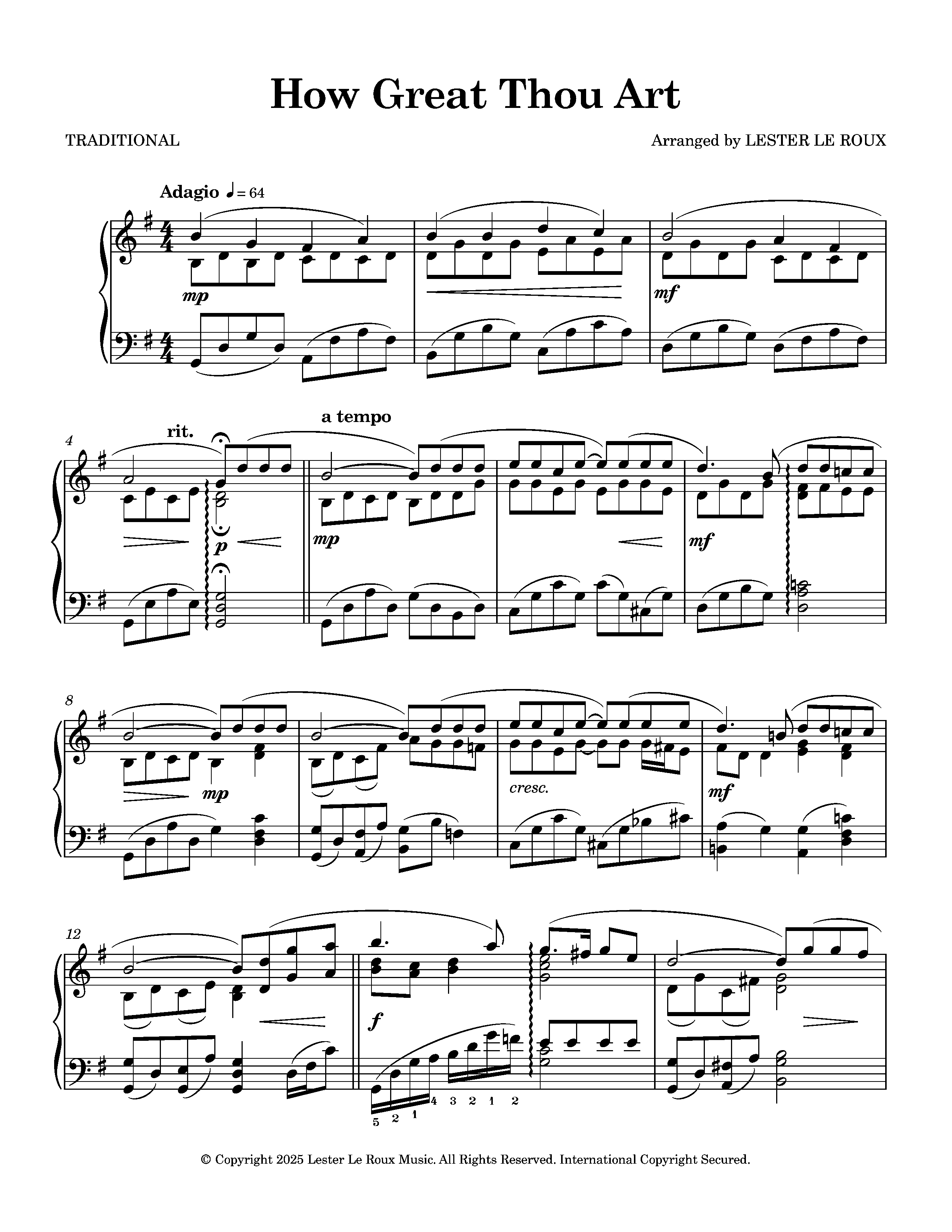 How Great Thou Art - Intermediate Piano Arrangement