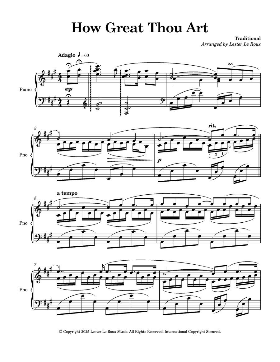How Great Thou Art – Advanced Piano Sheet Music