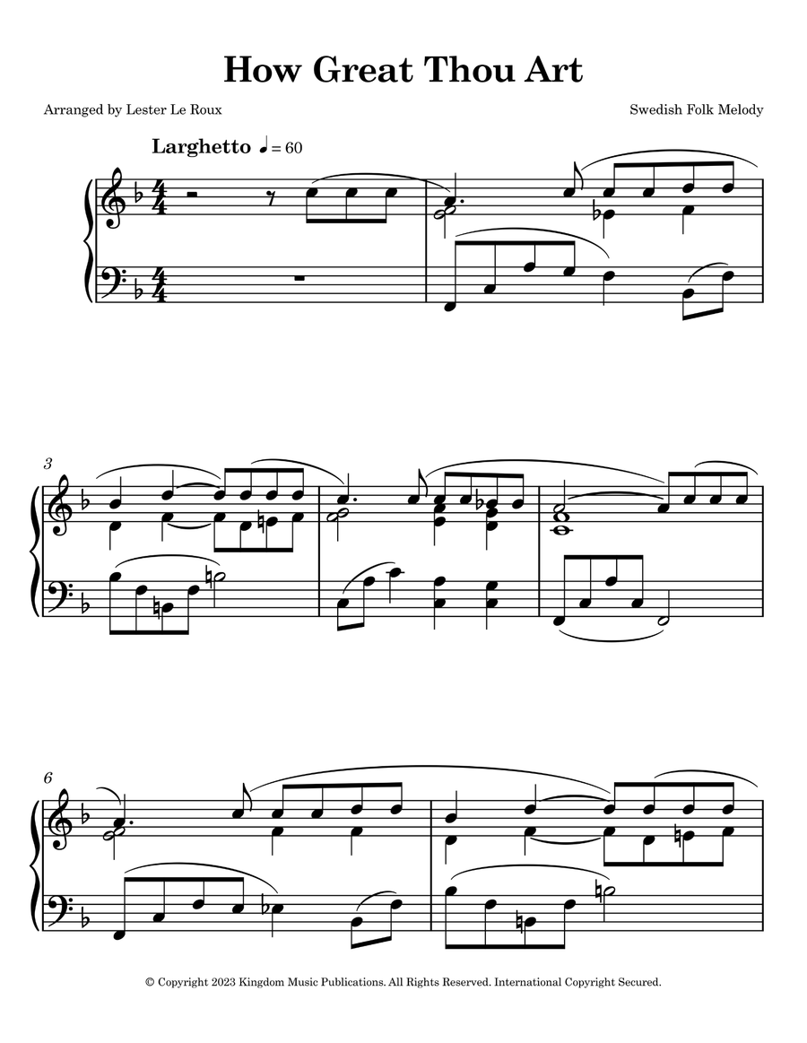 How Great Thou Art – Easy Piano Sheet Music