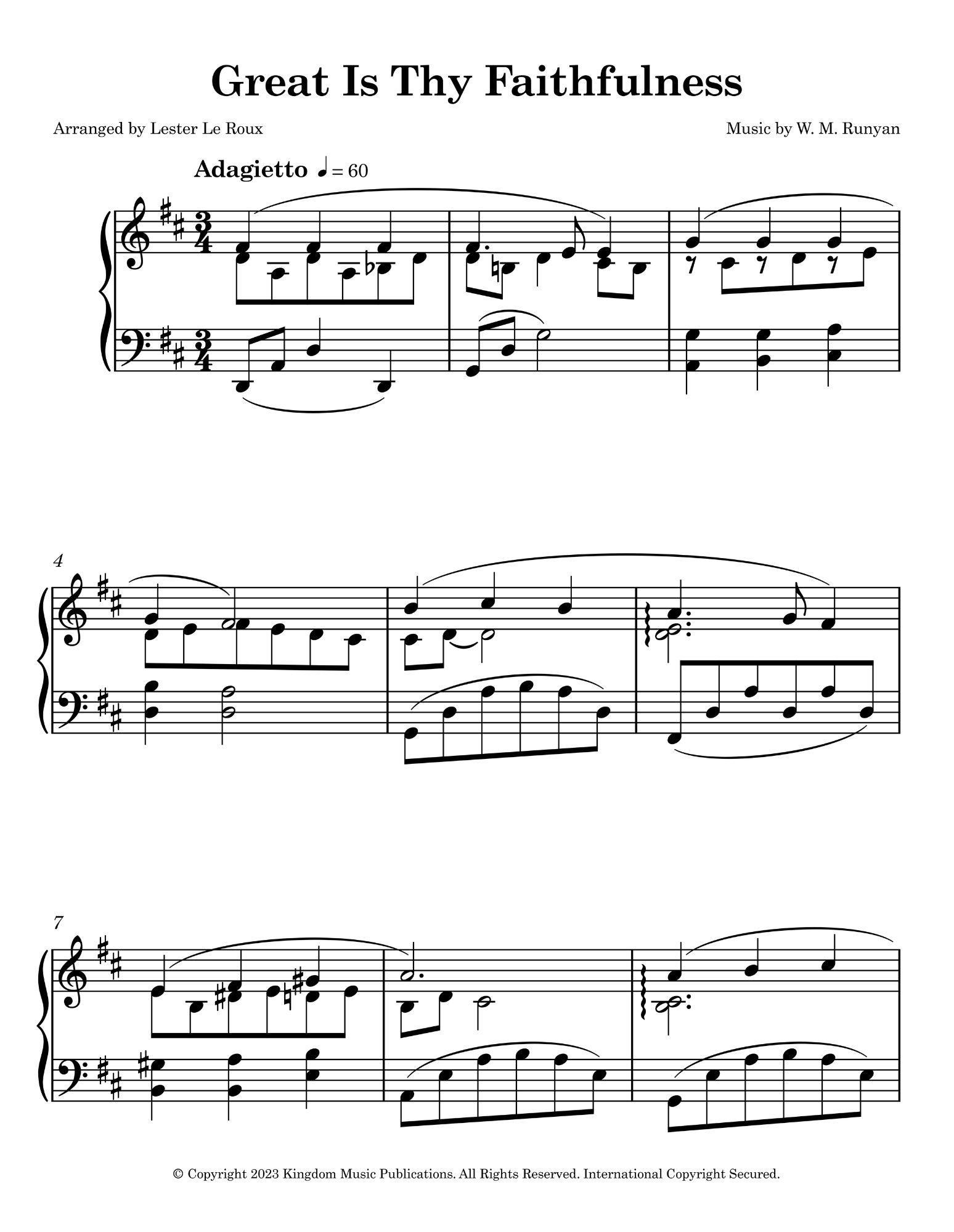 Great Is Thy Faithfulness - Easy Piano
