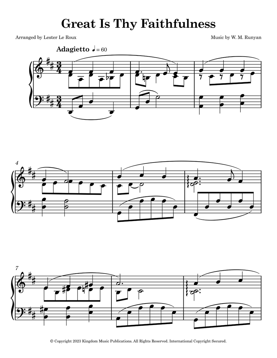Great Is Thy Faithfulness - Easy Piano