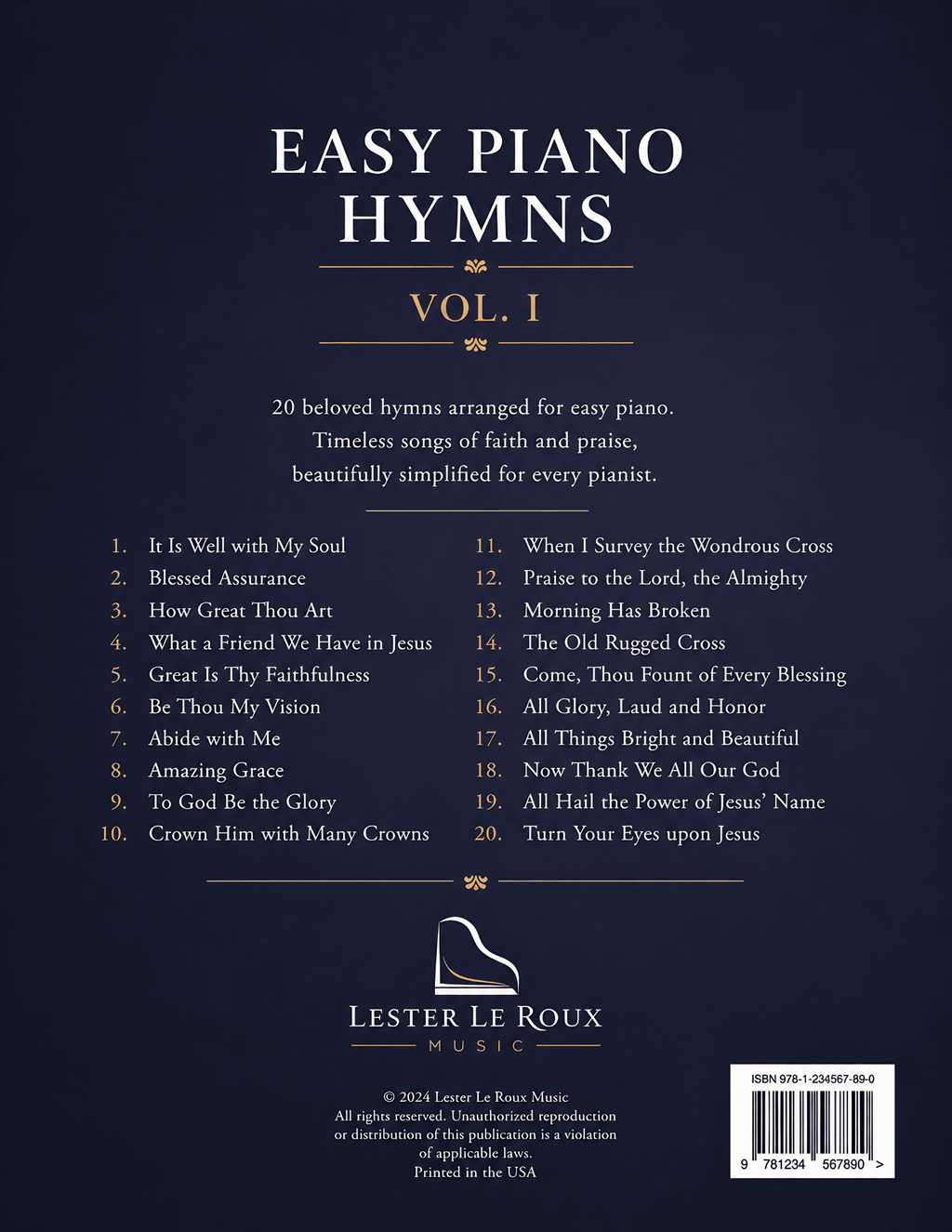 Easy Piano Hymns Volume I