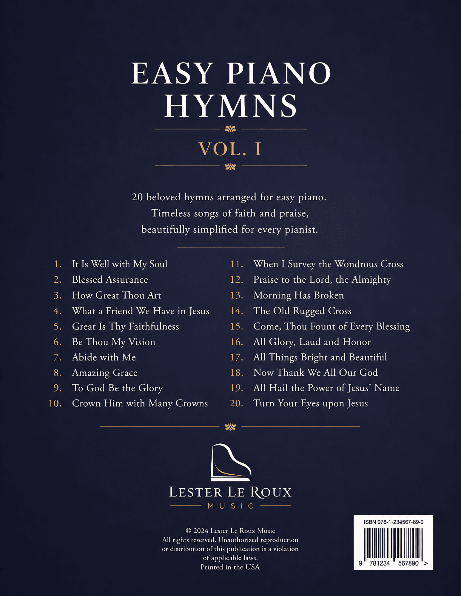 Easy Piano Hymns Volume I