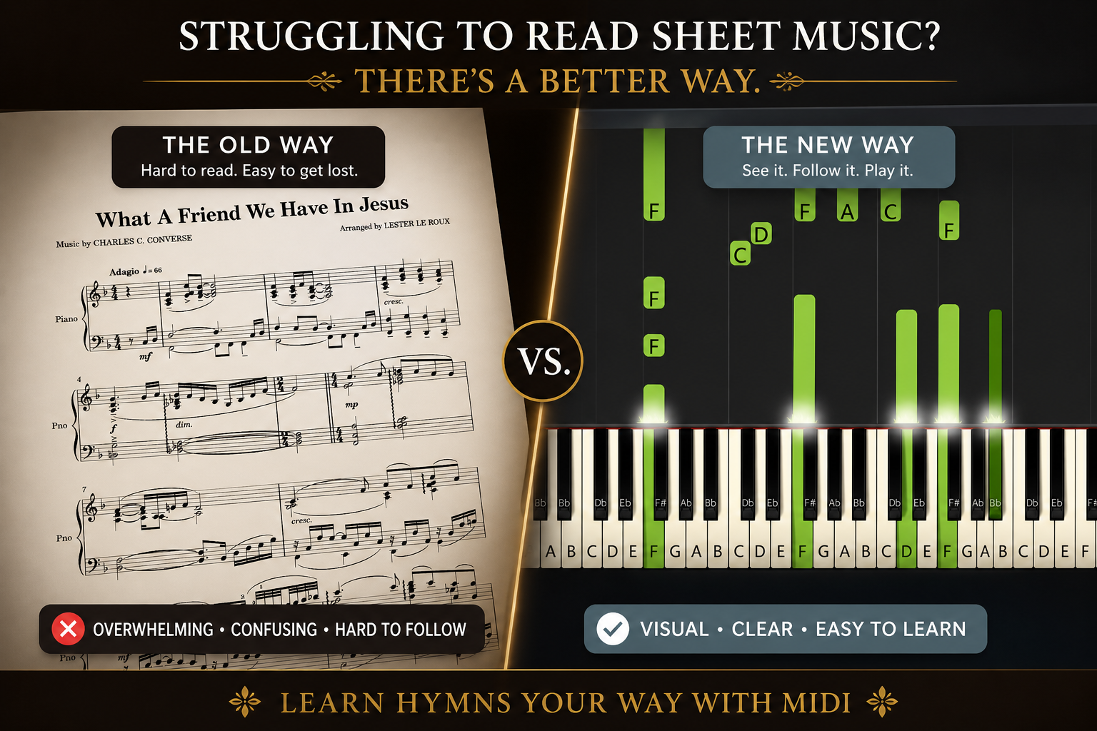 Hymns for Piano – MIDI Learning Edition