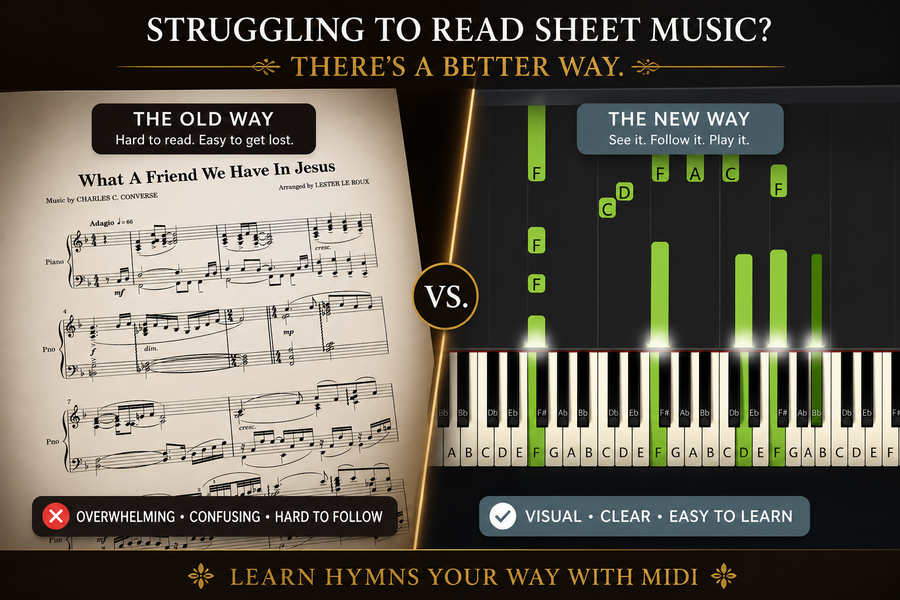 Hymns for Piano – MIDI Learning Edition