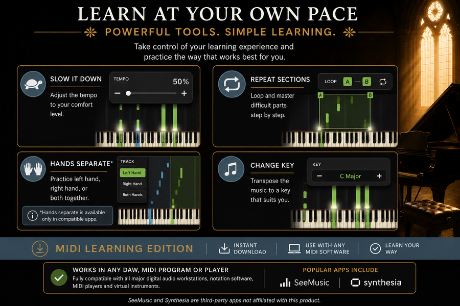 Hymns for Piano – MIDI Learning Edition